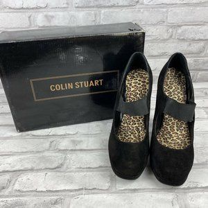 Colin Stuart Black Suede 5" Heel Sandal Size 7
